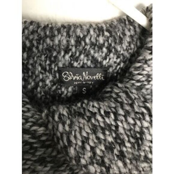 Vtg Silvia Novelli Women’s Small Cardigan Sweater Jacket Gray Italy Asymmetric - Picture 2 of 12